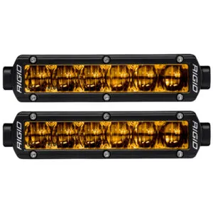 RIGID SAE J583 Compliant Selective Yellow Fog Light Pair Sr-Series Pro 6 Inch Street Legal Surface Mount - 906704