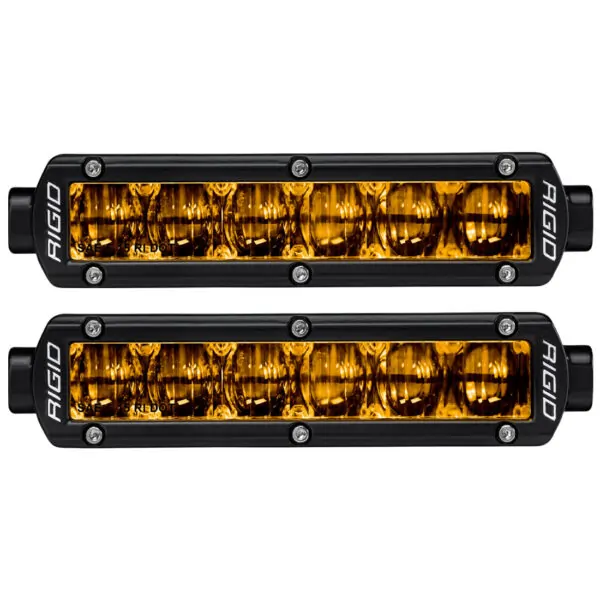 RIGID SAE J583 Compliant Selective Yellow Fog Light Pair Sr-Series Pro 6 Inch Street Legal Surface Mount - 906704