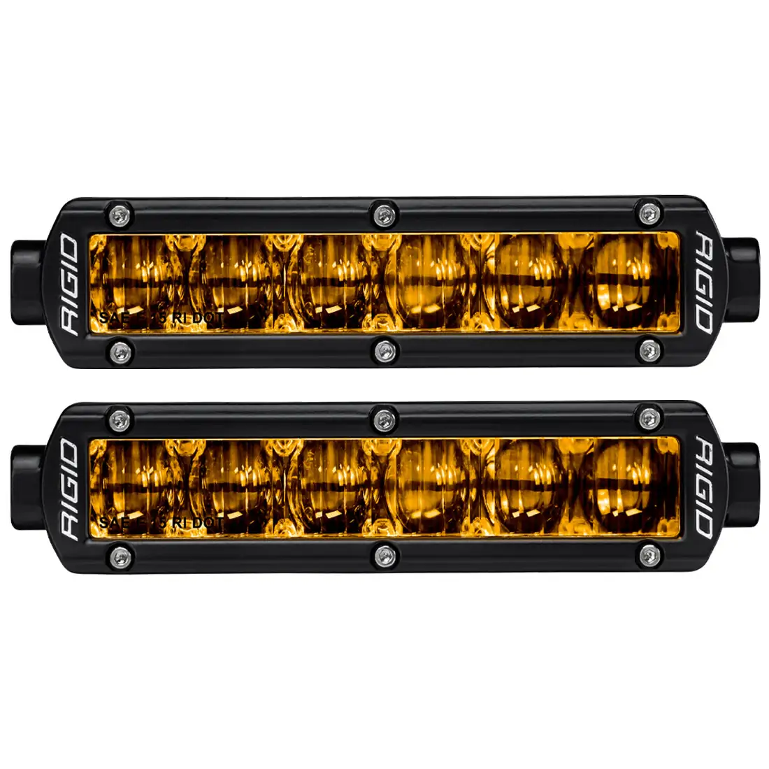 RIGID SAE J583 Compliant Selective Yellow Fog Light Pair Sr-Series Pro 6 Inch Street Legal Surface Mount - 906704