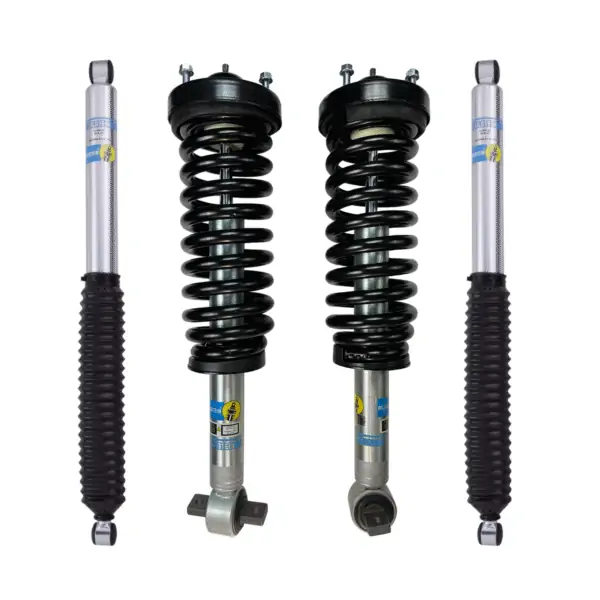 Bilstein 5100 0-2 Lift Front Coilovers with OE Replacement Coils and 5100 0-1 Rear Lift Shocks for 2014 Ford F-150 4WD-2WD