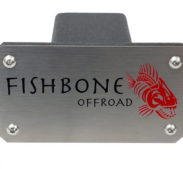 Hitch Cover For 2 Inch Hitch Black Powdercoated Steel Fishbone Offroad - FB32096