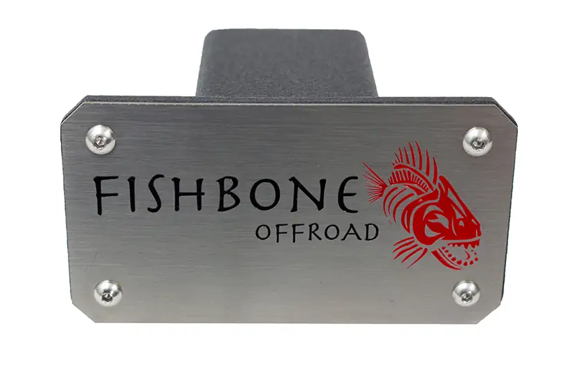 Hitch Cover For 2 Inch Hitch Black Powdercoated Steel Fishbone Offroad - FB32096