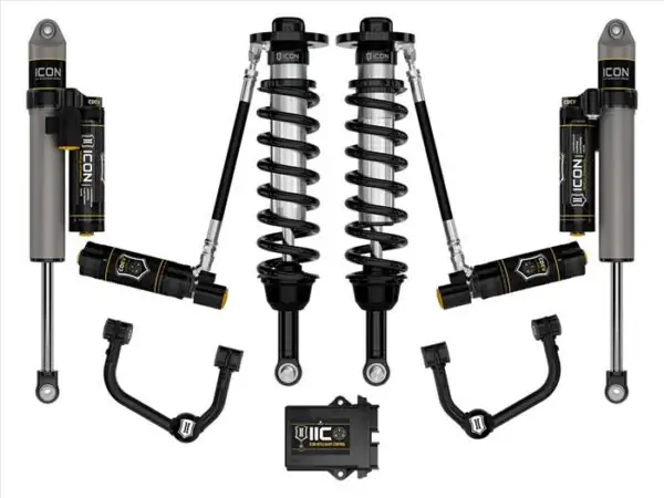 ICON Stage 5 2.75-3.5 Front Coilovers and Rear Lift Shocks with Tubular UCAs for 2021-2023 Ford F-150 4WD_K93135T