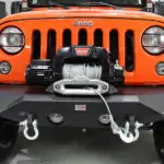 Jeep JK Front Bumper 07-18 Wrangler JK Rubicon and Unlimited Steel Black Textured Powdercoat Manowar Series Fishbone Offroad - FB22045