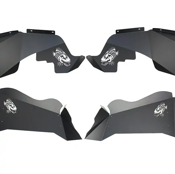 Jeep JK Logo Aluminum Inner Fenders 07-18 Wrangler JK Black Powdercoat Fishbone Offroad - FB33073