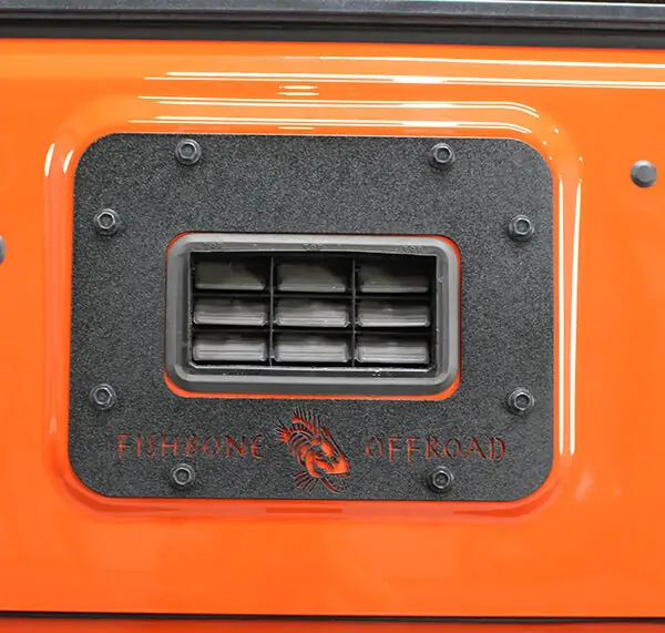 Jeep JK Tailgate Plate 07-18 Wrangler JK Aluminum Black Textured Powercoat Fishbone Offroad - FB31042