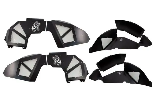 Jeep JL Inner Fenders For 18-Current Wrangler JL Front/Rear Set of 4 Aluminum Black Powdercoat Fishbone Offroad - FB33130
