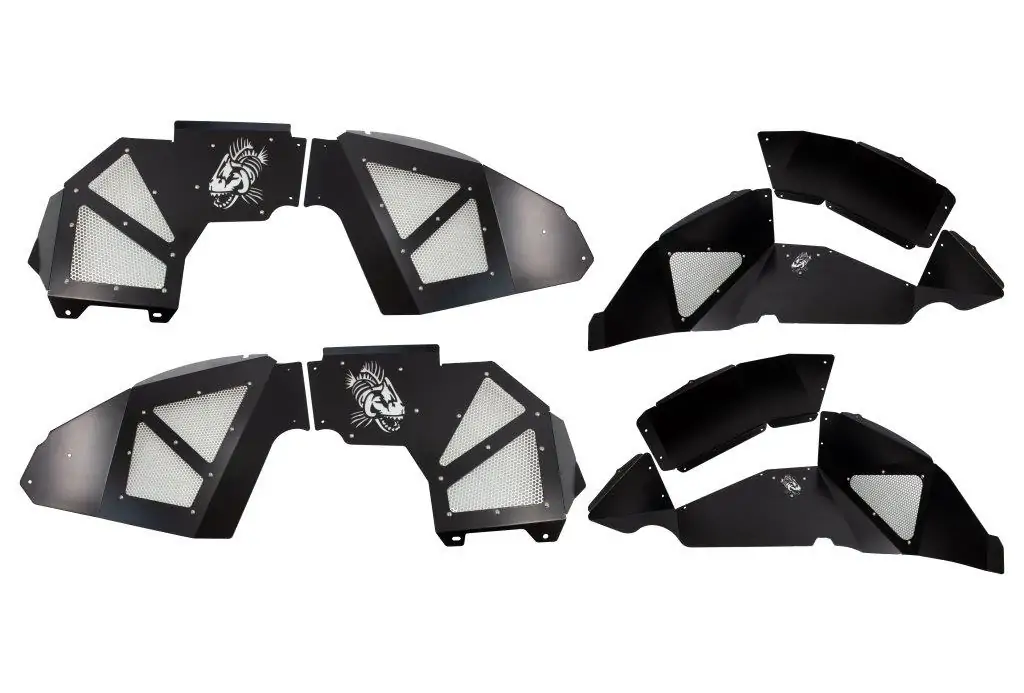 Jeep JL Inner Fenders For 18-Current Wrangler JL Front/Rear Set of 4 Aluminum Black Powdercoat Fishbone Offroad - FB33130