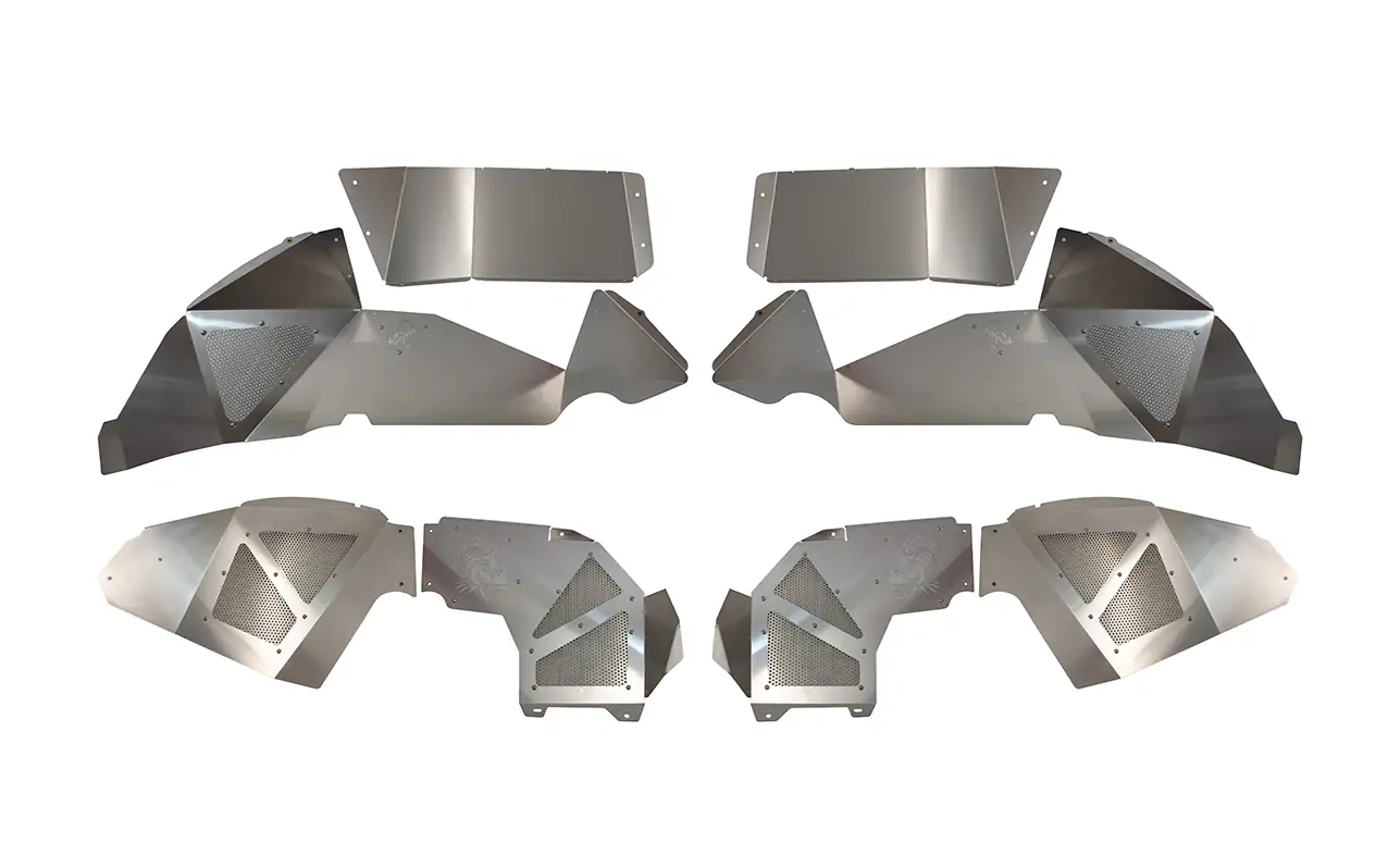 Jeep JL Inner Fenders For 18-Current Wrangler JL Front/Rear Set of 4 Aluminum Raw Fishbone Offroad - FB33108