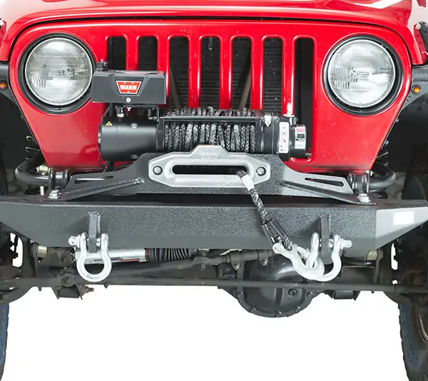 Jeep TJ Front Bumper 97-06 Wrangler TJ Rubicon and Unlimited Steel Black Textured Powdercoat Piranha Series Fishbone Offroad - FB22049