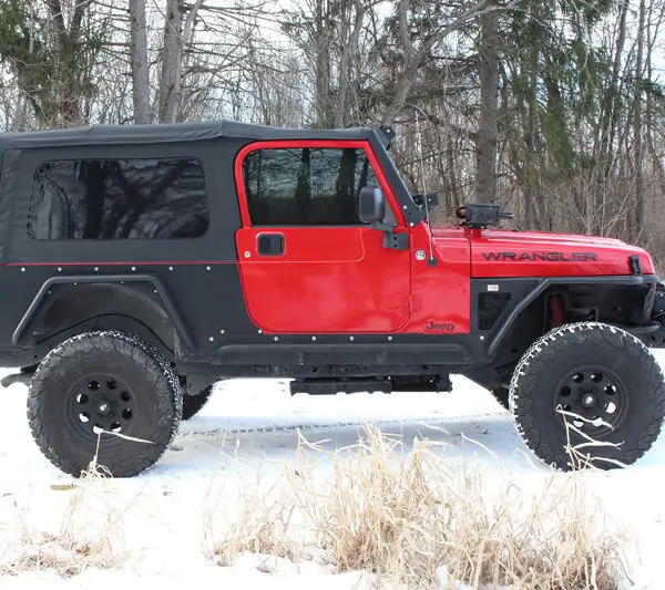 Jeep TJ Tube Fender Set Of 4 Front and Rear 97-06 Wrangler TJ Steel Black Textured Powdercoat Fishbone Offroad - FB23029
