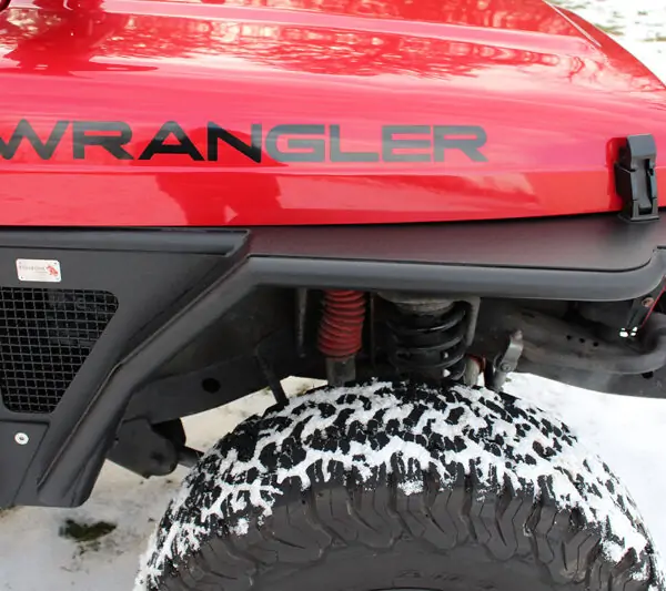 Jeep TJ Tube Fenders Front 3 Inch Flare 97-06 Wrangler TJ Steel Black Textured Powdercoat Fishbone Offroad - FB23029F