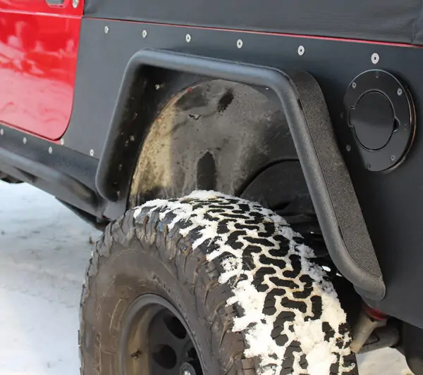 Jeep TJ Tube Fenders Rear 3 Inch Flare 97-06 Wrangler TJ Steel Black Textured Powdercoat Fishbone Offroad - FB23029R