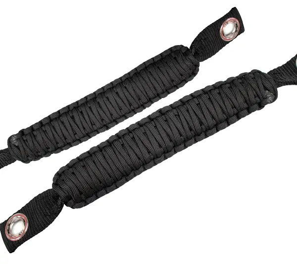 Paracord Grab Handles for A Pillar Sound Bar 07-18 Wrangler JK Black Fishbone Offroad - FB55283