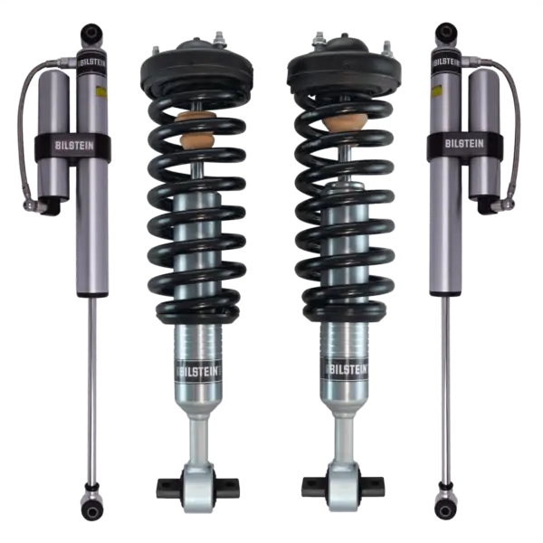 Bilstein 6112 0-2.5 Front Assembled Coilovers with B8 5160 0-2 Rear Lift Shocks for 2021-2023 Ford F-150 4WD 3.5L or 2.7L