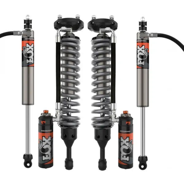 FOX 2.5 Perf Elite Series 3 Front Lift Reservoir Adjustable Coilovers with 2-3 Rear Lift Reservoir Adjustable Shocks for 2007-2021 Toyota Tundra 2WD-4WD