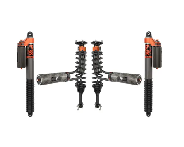 Fox Factory Race Series 3.0 Internal Bypass 2.5 Front Lift Reservoir Adjustable Coilovers with 0-1 Rear Lift Piggyback Reservoir Adjustable Shocks for 2021-2024 Ford F-150