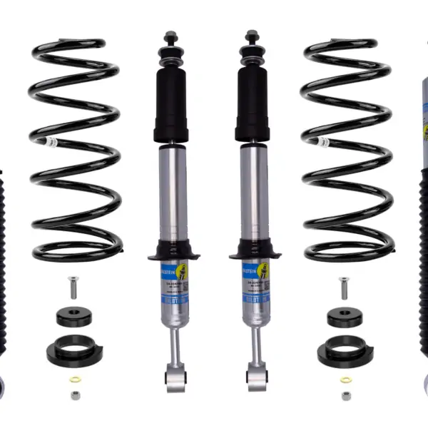 Bilstein 5100 Height Adjustable 0-2.5 Front-0-2 Rear Lift Shocks with OME 2895-2896 Coils and Icon Rear Coil Conversion Kit for 2003-2009 Lexus GX470