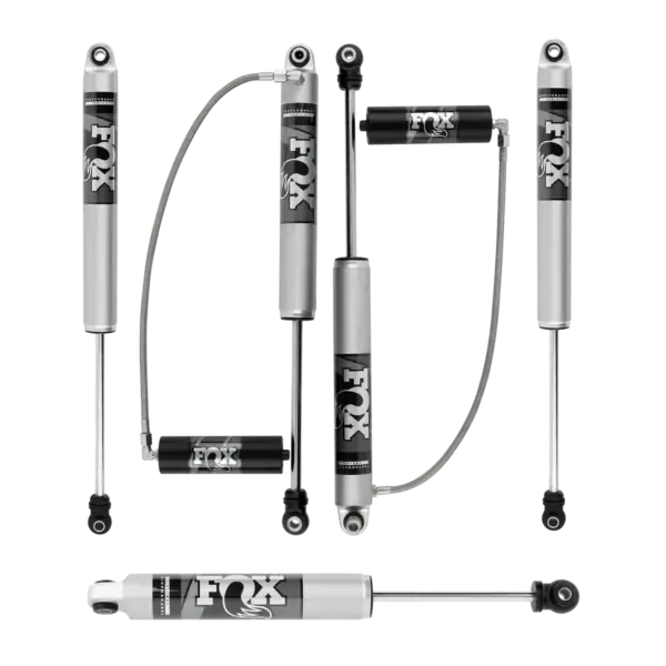 Fox Perf Series 2-3 Front-Rear Lift Shocks and IFP Steering Stabilizer for 2018-2022 Jeep Wrangler JL 2WD-4WD with 2.0 Smooth Body Reservoir