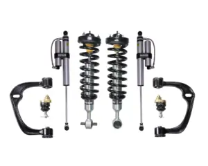 Bilstein 6112 0-2 Front Lift Assembled Coilovers with B8 5160 or 5100 Rear Lift Shocks and SPC Forged Steel Adjustable UCAs for 2015-2019 Ford F-150 4WD