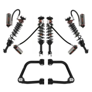 Fox Factory Race Series 3.0 Internal Bypass 3-4.5 Front, 2-3.5 Rear Lift Reservoir Adjustable Coilovers with ICON Tubular UCAs for 2021-2024 Ford Bronco