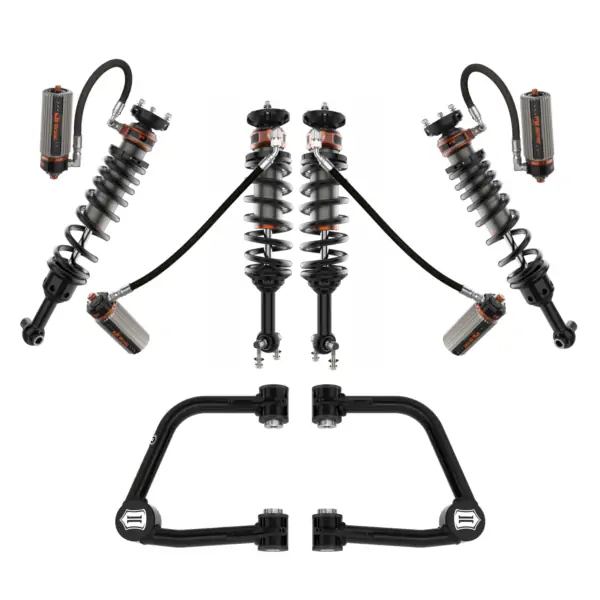 Fox Factory Race Series 3.0 Internal Bypass 3-4.5 Front, 2-3.5 Rear Lift Reservoir Adjustable Coilovers with ICON Tubular UCAs for 2021-2024 Ford Bronco
