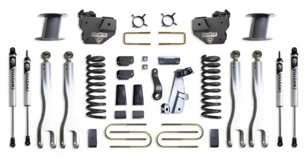 MaxTrac 8" Lift Kit with 4-Links and Vulcan Shocks for Factory Rear Air Ride for 2013-2018 RAM 3500 4WD Diesel-K947385VLA