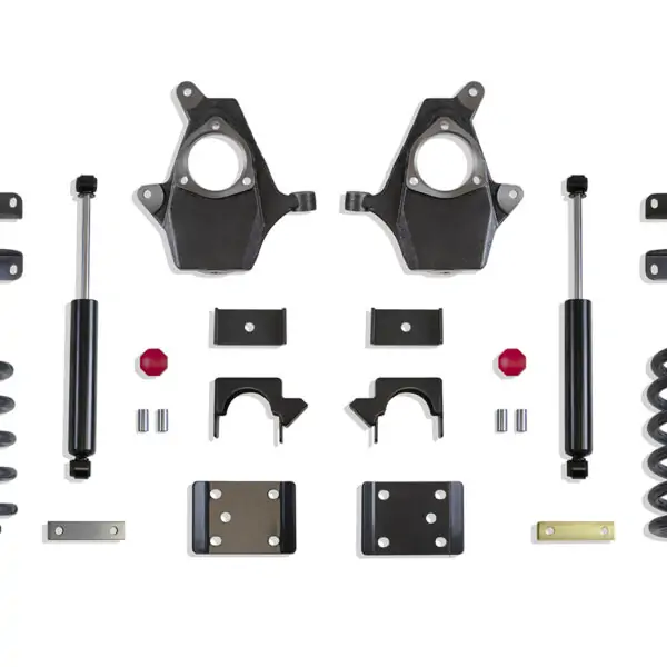 MaxTrac 4"/6" Lowering Kit with Spindles and Coils for Ext/Crew Cab with Cast Steel Arms for 2014-2018 Silverado/Sierra 1500 2WD/4WD-KS331546-8