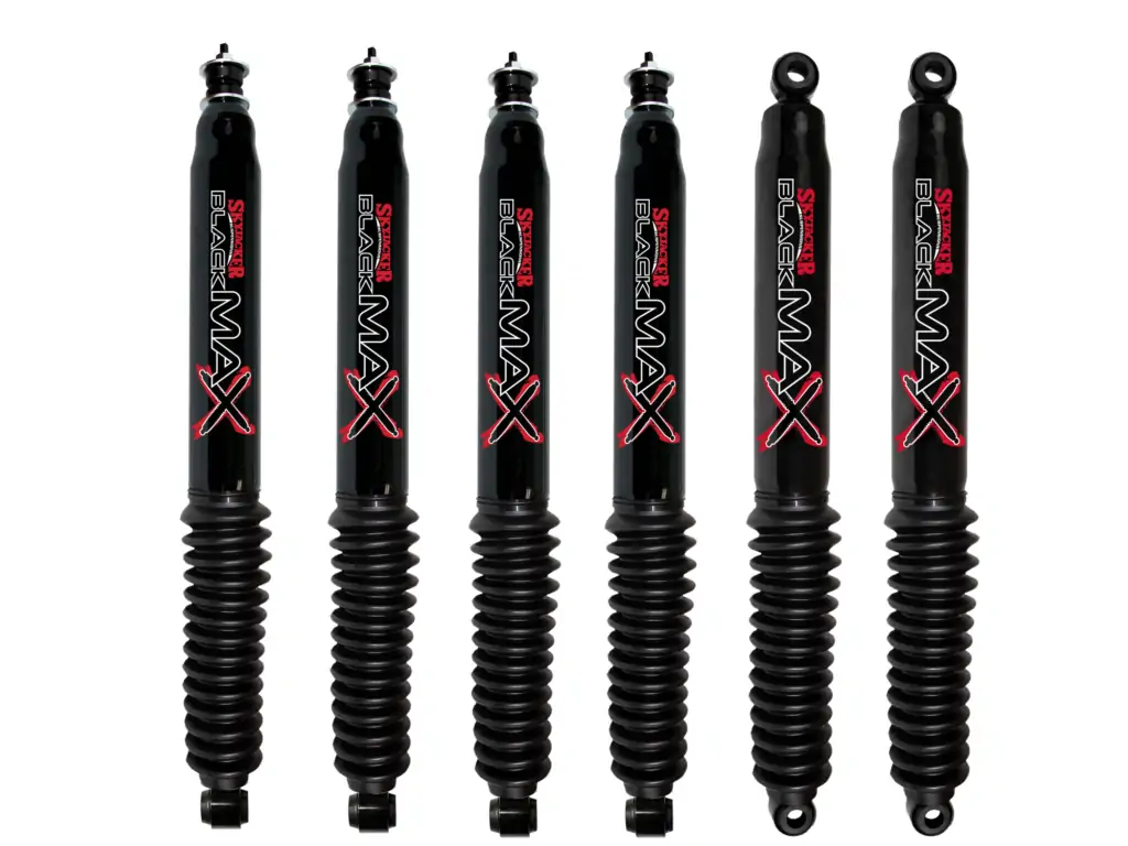 80-96 Ford F-150 4WD 4 Quad Front Shocks and 1.5-5 Rear Lift Skyjacker Black MAX Shocks