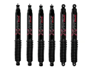 80-96 Ford F-150 4WD 4 Quad Front Shocks and 1.5-5 Rear Lift Skyjacker Black MAX Shocks