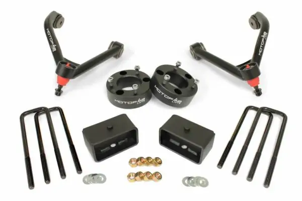 MotoFab 3" Front 2" Rear Leveling Lift Kit with Upper Control Arms - 2017-2018 Chevy Silverado / GMC Sierra 1500