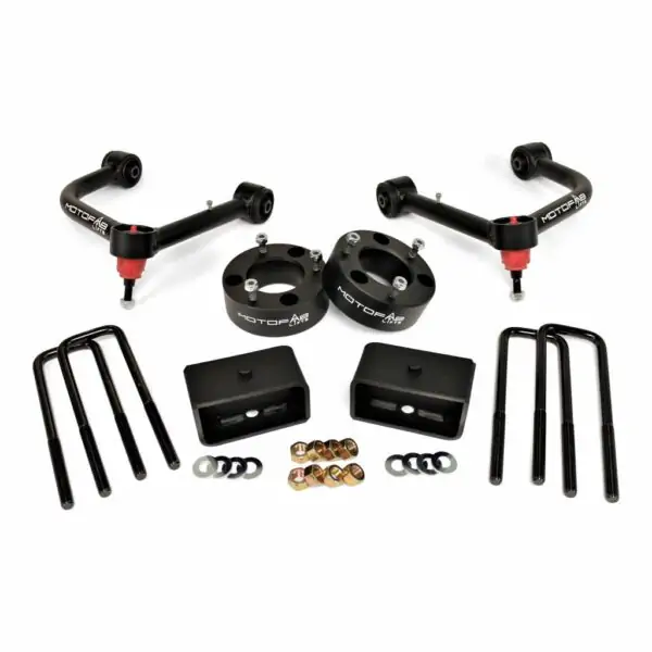 MotoFab 3" Front 2" Rear Leveling Lift Kit with Upper Control Arms - 2019-2024 Chevy GMC Silverado / Sierra 1500