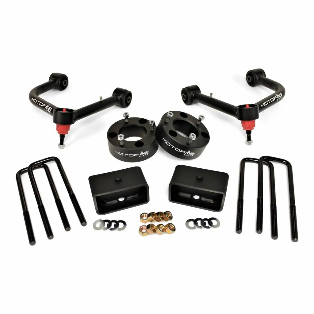 MotoFab 3" Front 2" Rear Leveling Lift Kit with Upper Control Arms - 2019-2024 Chevy GMC Silverado / Sierra 1500