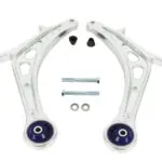 SuperPro Alloy Front Lower Control Arm Set for 2008-2018 Subaru WRX & WRX STI - Enhanced Caster Adjustment - ALOY0015K
