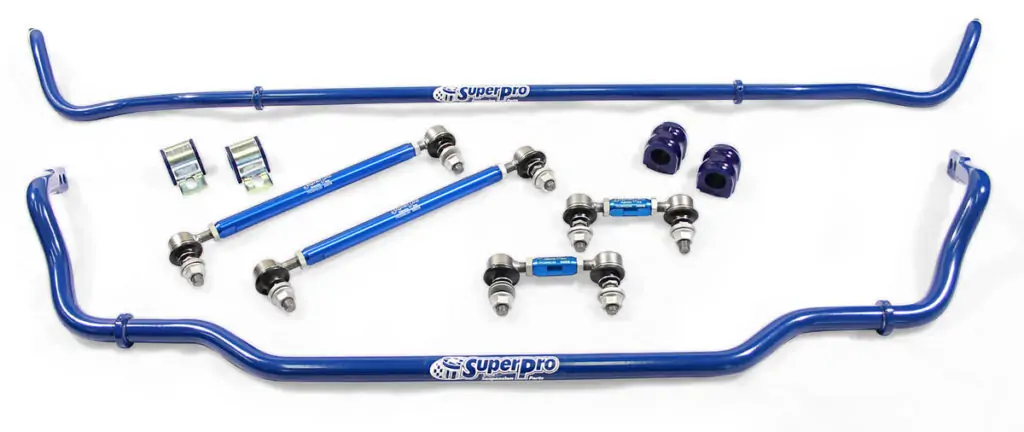 SuperPro Adjustable 24mm Front & 18mm Rear Sway Bar with HD End Links for 2018 Kia Stinger - RCSTING0100KIT