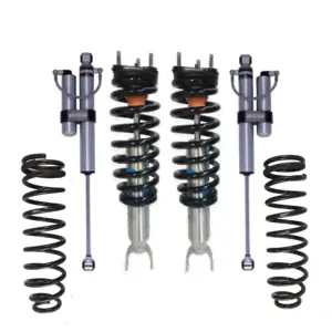 Bilstein 6112 0-2.75 Front Lift Assembled Coilovers with 5160 1-2.5 Rear Lift Shocks and B12 1 Rear Lift Coil Springs for 2011-2018 Ram 1500 4WD