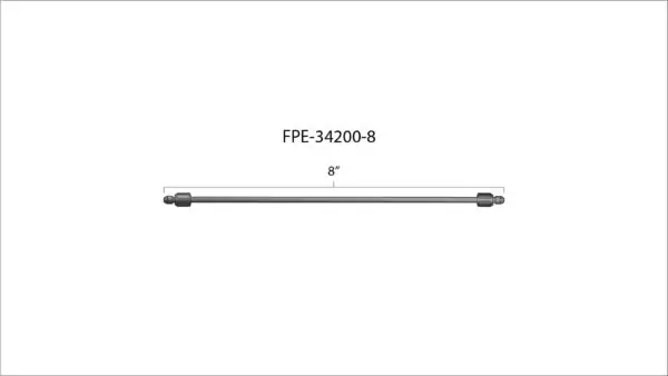 Fleece Universal 8" High Pressure Fuel Line 8 mm × 3.5 mm M14 × 1.5 Nuts
