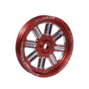 Fleece Dual-Pump Pulley Red Spoke | 2003-10 Cummins Ram 2500/3500
