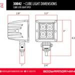 Body Armor Blackout LED Cube Spot Light - BOD-30042