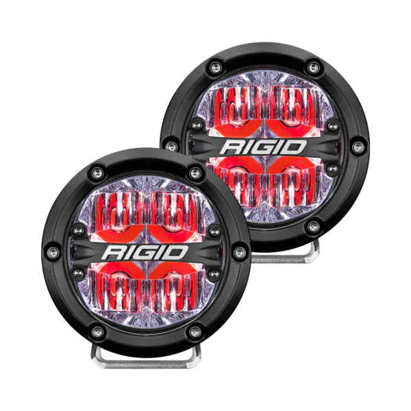 RIGID 360-Series 4 Inch Led Off-Road Drive Beam Red Backlight Pair - 36116