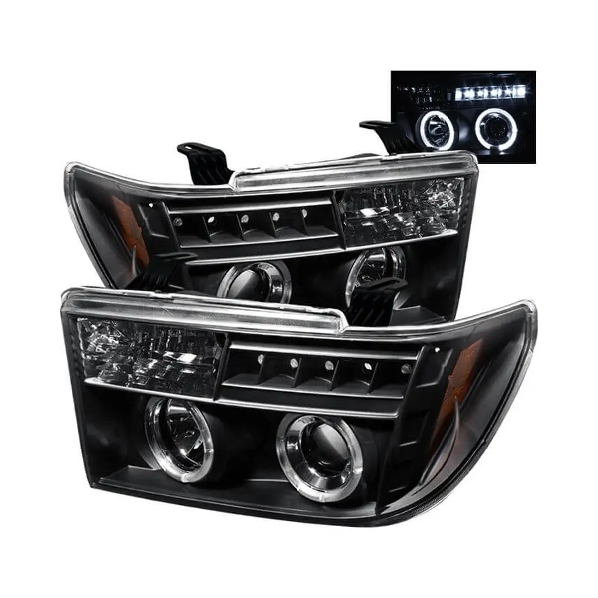 Spyder Auto 5012029 Projector Headlights - Black For 2007-13 Toyota Tundra/2008-13 Toyota Sequoia