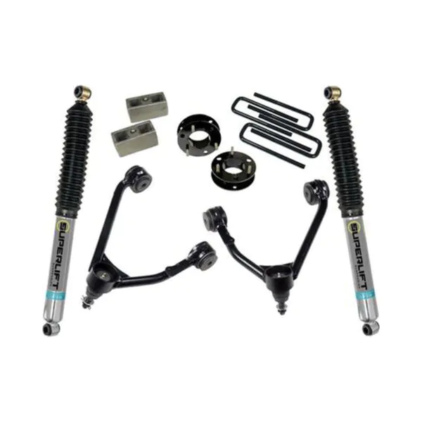 SuperLift 3.5" Lift Kit 2014-2018 Chevy Silverado GMC Sierra 1500 4WD ALUMINUM/STAMPED STEEL Arms Bilstein Rear Shocks
