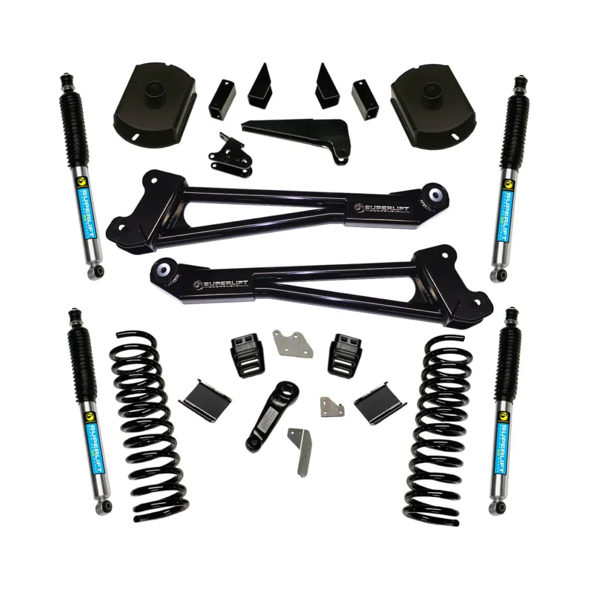 SuperLift 4" Lift Kit For 2014-2018 Dodge Ram 2500 4WD - Diesel Engine - Replacement Radius Arms with Bilstein Shocks