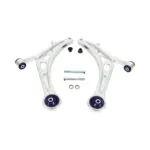 SuperPro Alloy Front Lower Control Arm Set for 2008-2018 Subaru WRX & WRX STI - Enhanced Caster Adjustment - ALOY0015K