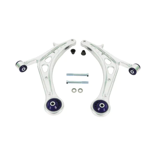 SuperPro Alloy Front Lower Control Arm Set for 2008-2018 Subaru WRX & WRX STI - Enhanced Caster Adjustment - ALOY0015K